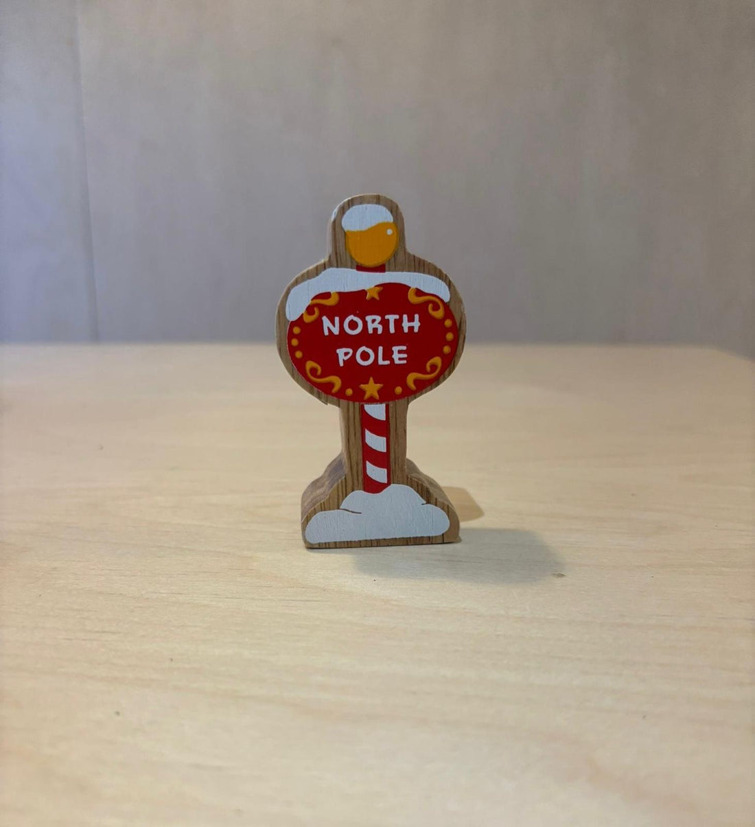Red & White North Pole Sign