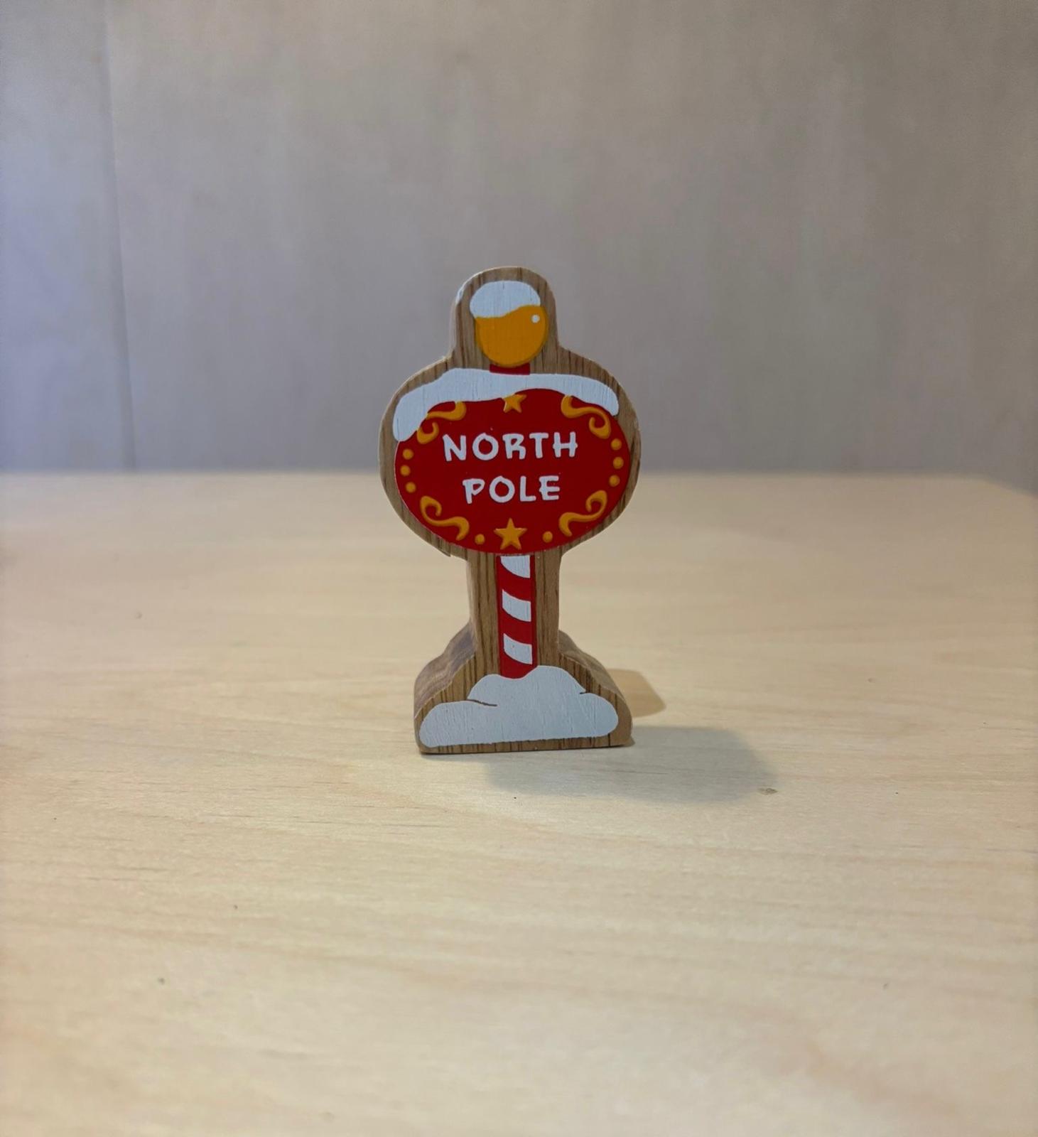 Red & White North Pole Sign