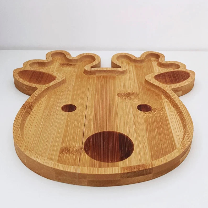 Reindeer Shaped Bamboo Plate
