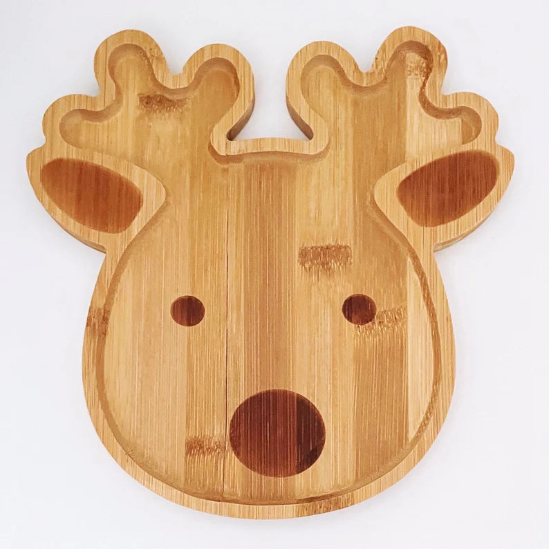 Reindeer Shaped Bamboo Plate