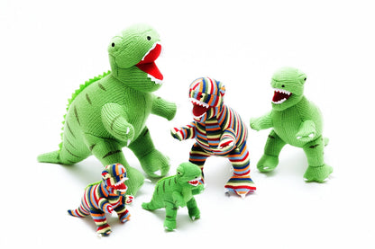 Knitted Green T Rex Dinosaur Plush Toy