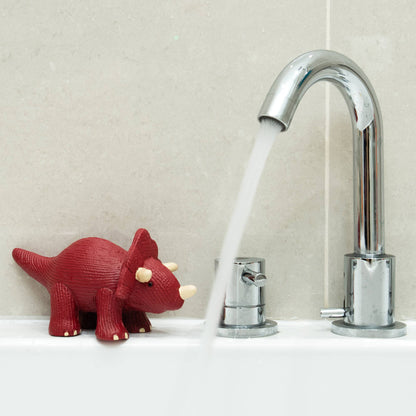 Natural Rubber Triceratops Dinosaur Toy, Bath Toy &amp; Teether