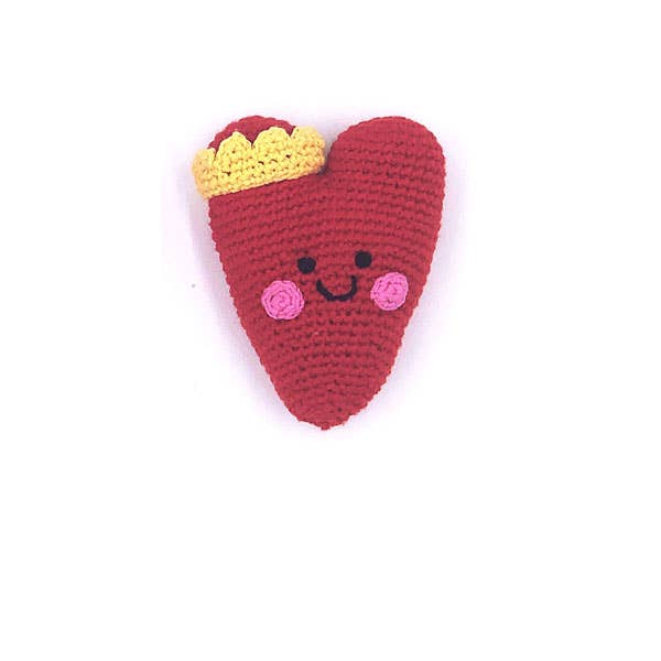 Soft Toy Handmade Friendly heart rattle - red