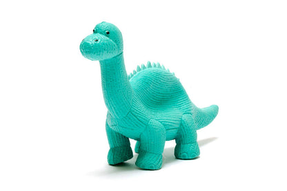 Natural Rubber Dinosaur Toy, Bath Toy and Teether Ice Blue