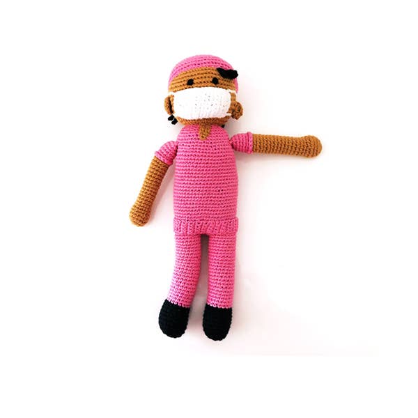 Large Doll - Nurse Scrubs Mid Pink