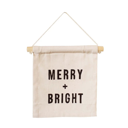 Merry and Bright hanging sign