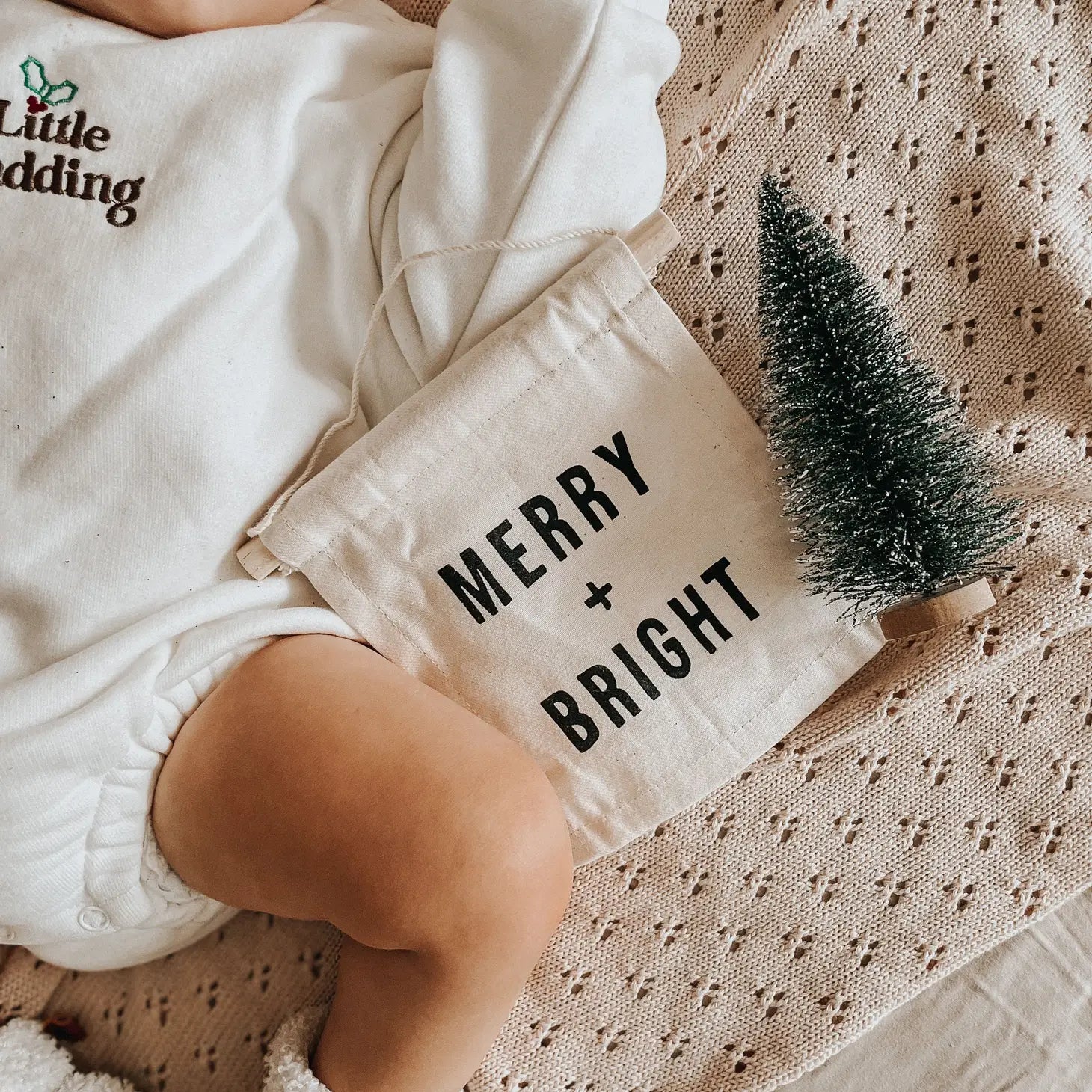Merry and Bright hanging sign